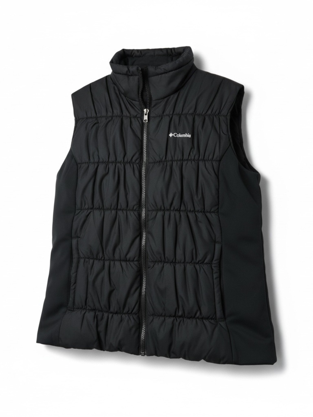 Columbia Black Quilted Puffer Vest Full Zip Omni Heat Women’s Size XL